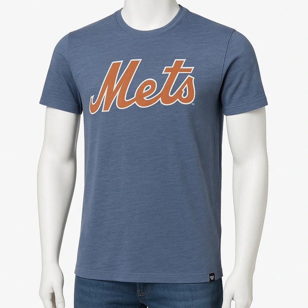 New York Mets Grit Wordmark ‘47 Scrum Tee Bleacher Blue Men’s XL | MLB Licensed - Picture 4 of 8